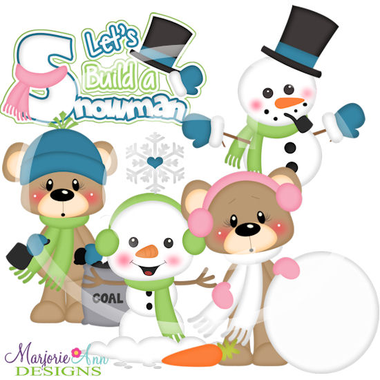 Franklin & Frannie Build A Snowman SVG Cutting Files+Clipart - Click Image to Close